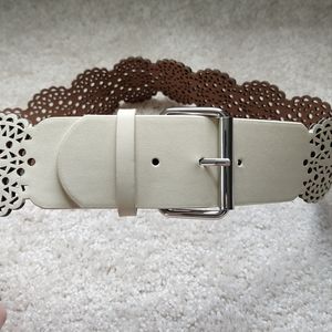 BCBG Max Azria cream waist belt